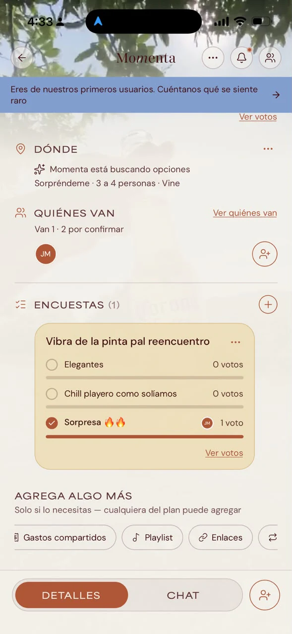 Un plan con sus encuestas y quiénes van