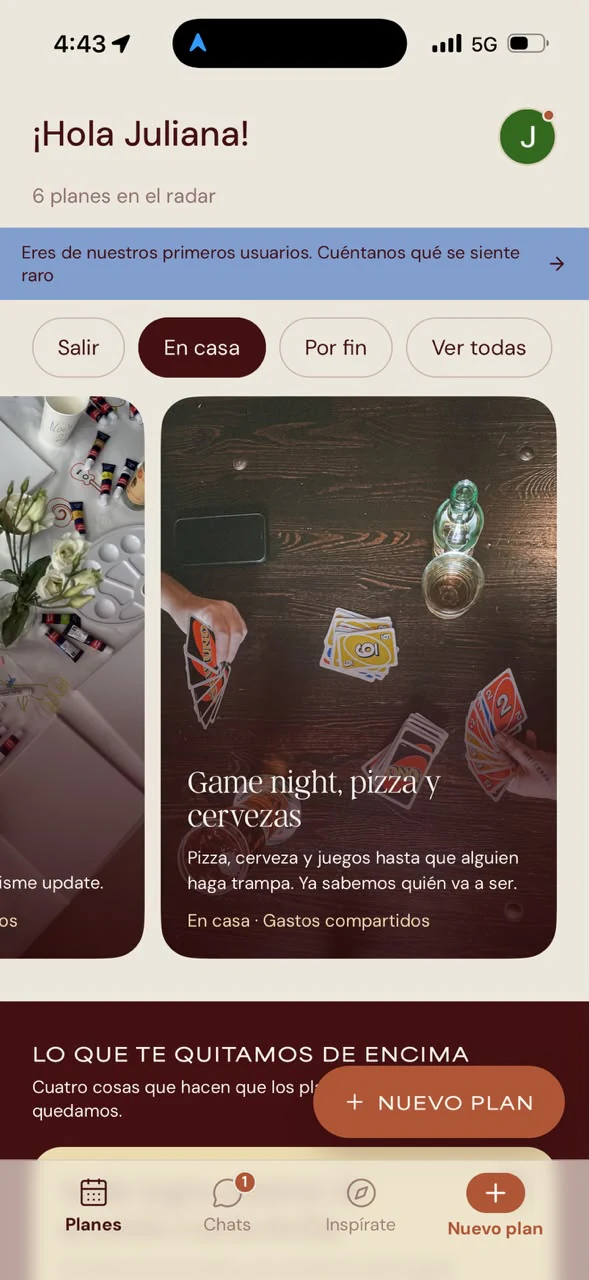 Ideas de planes para el grupo